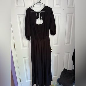 Nasty Gal black maxi dress - size 18